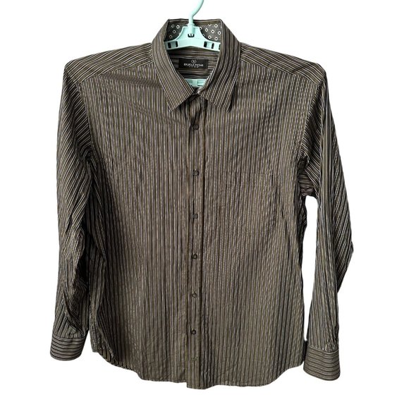 Bugatchi Uomo Other - Bugatchi Uomo Men's Dress Shirt Long Sleeves Green Stripe Size XL